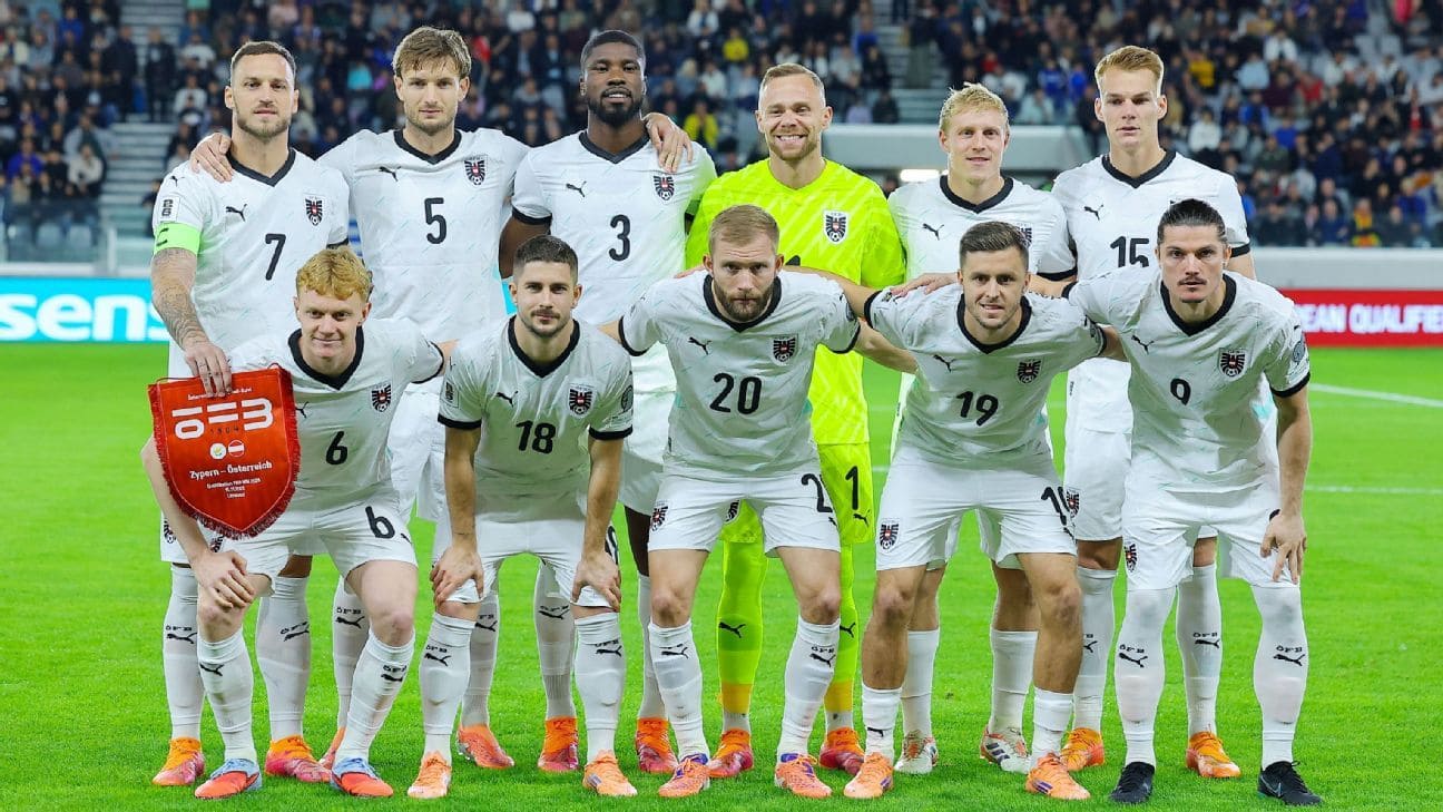 teamfoto voor Austria