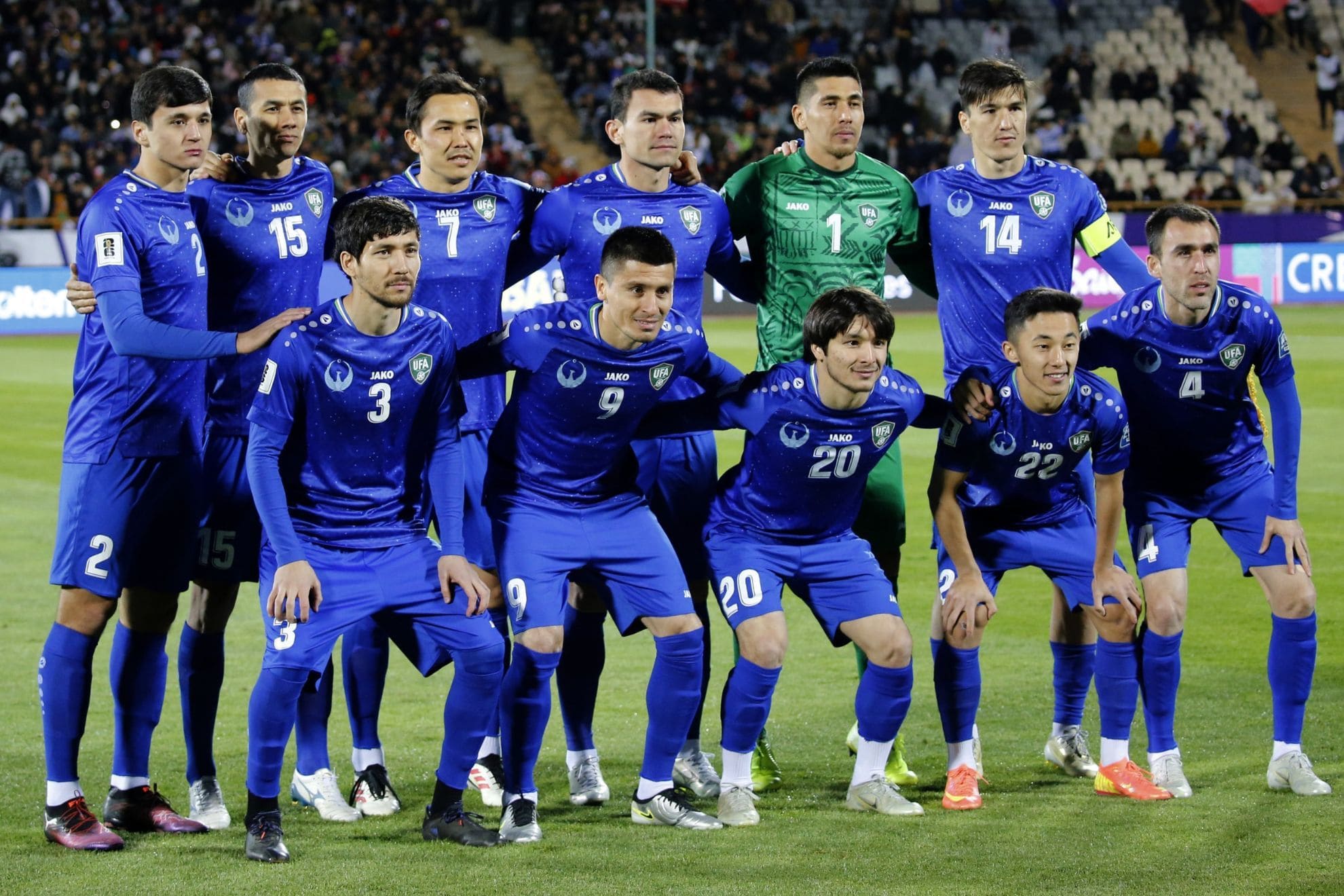 teamfoto voor Uzbekistan
